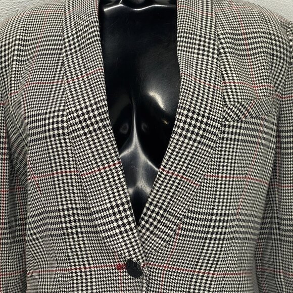 Veronica Beard Women’s Eva Plaid Blazer Jacket Size 4 White/Black — Single Breas - Picture 8 of 9